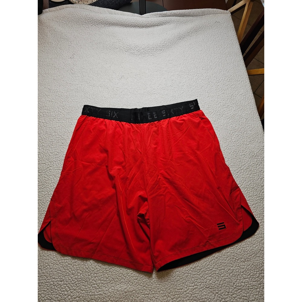 Three Sixty Six Mens XXL Red Performance Athletic Training Shorts 7 Inch Inseam